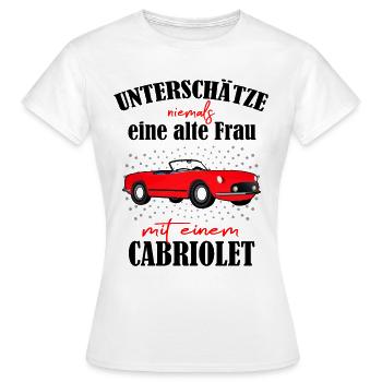 alte Frau Rentnerin Cabrio Fan - Frauen T-Shirt - Weiß - Vorne - AI Model Female 172 dark (172cm)