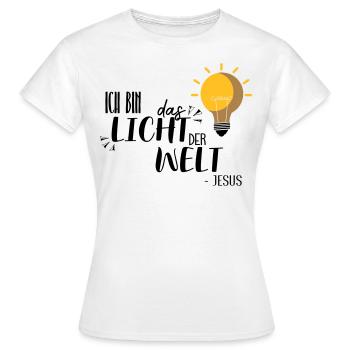 Ich bin das Licht - Frauen T-Shirt - Weiß - Vorne - AI Model Female 172 dark (172cm)