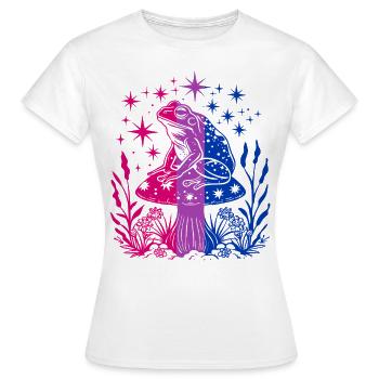 bisexuel cottagecore bi-grenouille sur champignon - T-shirt Femme - blanc - Devant - AI Model Female 172 dark (172cm)