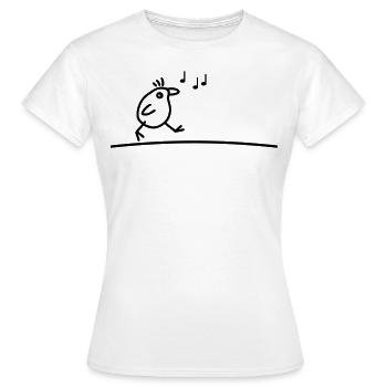 Singender Vogel - Frauen T-Shirt - Weiß - Vorne - AI Model Female 172 dark (172cm)