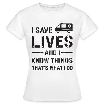 Ambulance Driver Ambulance Sani Gift Idea - Women's T-Shirt - white - Front - AI Model Female 172 dark (172cm)