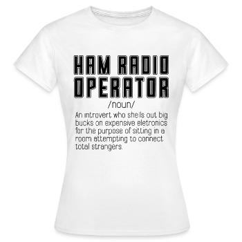Opérateur radio amateur Une tour radio introvertie de l’OMS - T-shirt Femme - blanc - Devant - AI Model Female 172 dark (172cm)