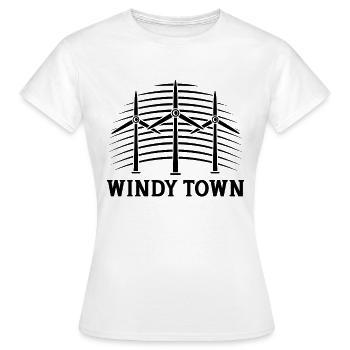 Windy Town Windmill Electricity Turbine Technician - Frauen T-Shirt - Weiß - Vorne - AI Model Female 172 dark (172cm)