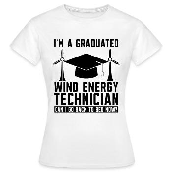I'm A Graduated Wind Renewable Turbine Technician - Frauen T-Shirt - Weiß - Vorne - AI Model Female 172 dark (172cm)