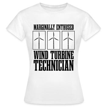 Marginally Enthused Wind Energy Turbine Technician - Frauen T-Shirt - Weiß - Vorne - AI Model Female 172 dark (172cm)