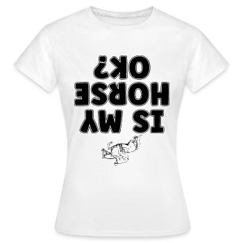 Mon cheval va-t-il ? Saut d’obstacles équin Saut d’obstacles - T-shirt Femme - blanc - Devant - AI Model Female 172 dark (172cm)