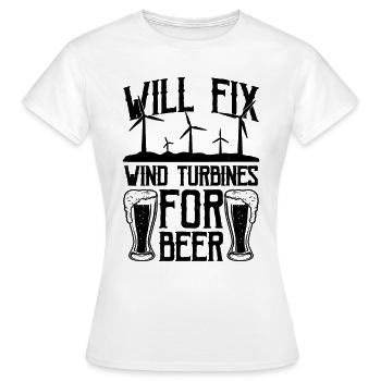 Will Fix Wind Renewable Energy Turbine Technician - Frauen T-Shirt - Weiß - Vorne - AI Model Female 172 dark (172cm)
