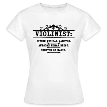 Violoniste Divine Musical Maestro Altiste Violoniste - T-shirt Femme - blanc - Devant - AI Model Female 172 dark (172cm)