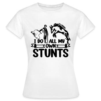 Je fais tous mes propres cascades Aime le torero de rodéo - T-shirt Femme - blanc - Devant - AI Model Female 172 dark (172cm)