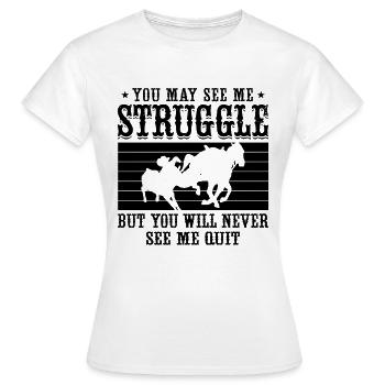 You May See Me Retro Calf Roping Steer Wrestler - T-shirt Femme - blanc - Devant - AI Model Female 172 dark (172cm)