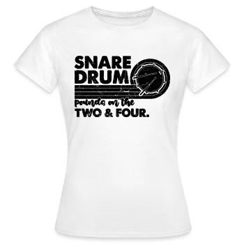 Snare Drum Pounds On The Instrument Lovers Drummer - Women's T-Shirt - white - Front - AI Model Female 172 dark (172cm)