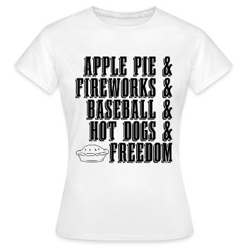 Apple Pie & Fireworks Baking Fruit Apple Pie Lover - Frauen T-Shirt - Weiß - Vorne - AI Model Female 172 dark (172cm)