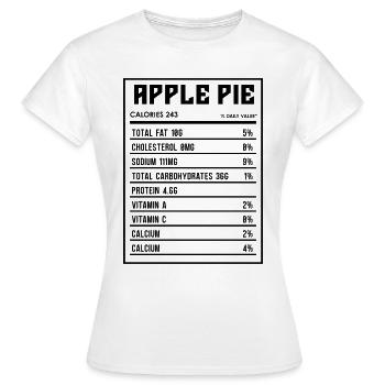 Apple Pie Nutrition Facts Pastries Apple Pie Lover - Frauen T-Shirt - Weiß - Vorne - AI Model Female 172 dark (172cm)