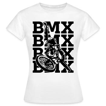 BMX Retro Bike Racing Bicyclette Cyclist BMX Rider - Frauen T-Shirt - Weiß - Vorne - AI Model Female 172 dark (172cm)