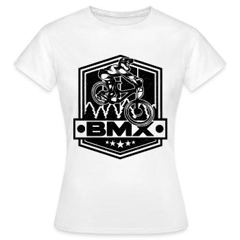 BMX Loves Bike Racing Bicyclette Cycling BMX Rider - Frauen T-Shirt - Weiß - Vorne - AI Model Female 172 dark (172cm)