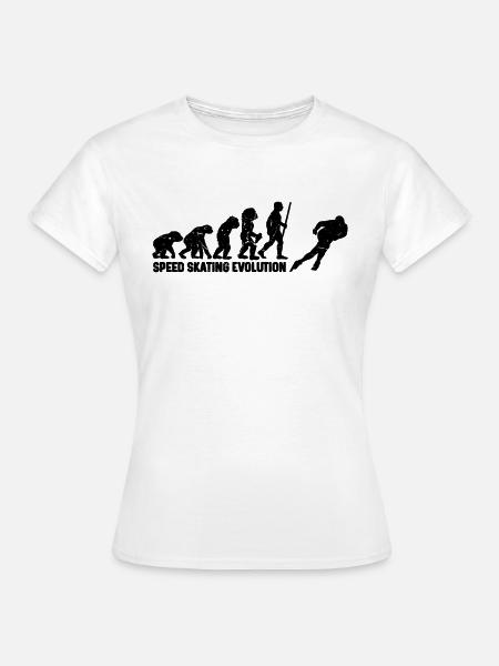 Speed Skating Evolution Retro Skates Speed Skater - Frauen T-Shirt - Weiß