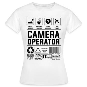 Le caméraman aime Movie Maker Le caméraman - T-shirt Femme - blanc - Devant - AI Model Female 172 dark (172cm)