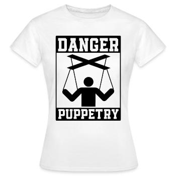 Danger Marionnette Marionnette Marionnette Marionnettiste Marionnettiste - T-shirt Femme - blanc - Devant - AI Model Female 172 dark (172cm)