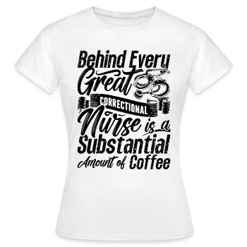 Derrière chaque infirmière correctionnelle mince argent - T-shirt Femme - blanc - Devant - AI Model Female 172 dark (172cm)