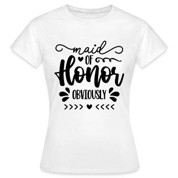 Demoiselle d’honneur évidemment Demoiselle d’honneur de mariage - T-shirt Femme - blanc - Devant - AI Model Female 172 dark (172cm)