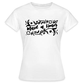 Demoiselle d’honneur Fête de mariage Demoiselle d’honneur - T-shirt Femme - blanc - Devant - AI Model Female 172 dark (172cm)