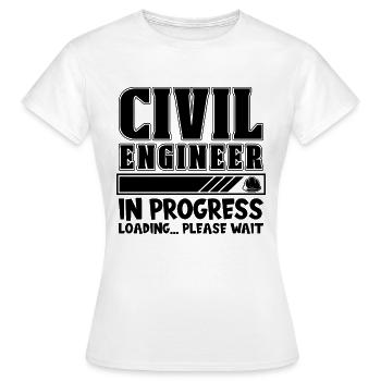 Ingénieur civil en cours Chargement Aime les ingénieurs - T-shirt Femme - blanc - Devant - AI Model Female 172 dark (172cm)