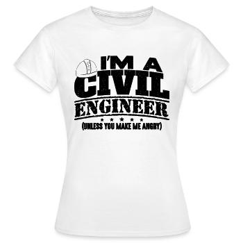 Je suis un entrepreneur en génie civil Ingénieurs civils - T-shirt Femme - blanc - Devant - AI Model Female 172 dark (172cm)