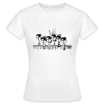 Moteur V12 - T-shirt Femme - blanc - Devant - AI Model Female 172 dark (172cm)