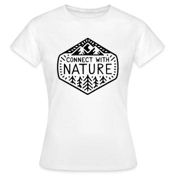 Connecter avec la nature - T-shirt Femme - blanc - Devant - AI Model Female 172 dark (172cm)