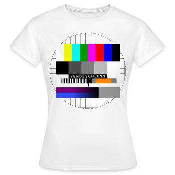 Broadcast Deadline Test Pattern - Women's T-Shirt - white - Front - AI Model Female 172 dark (172cm)