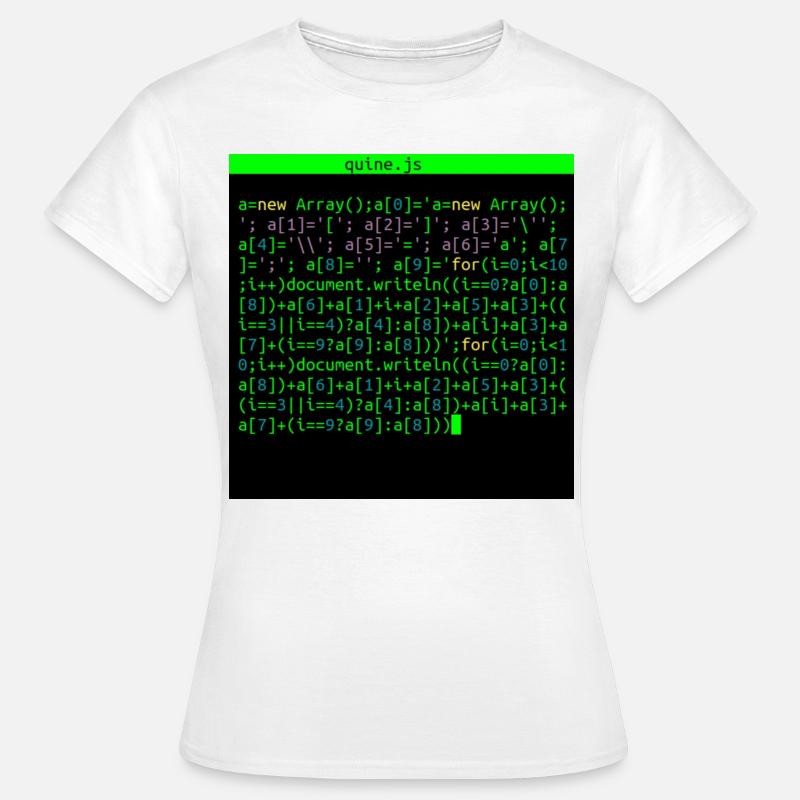 quine javascript - T-shirt Femme - blanc