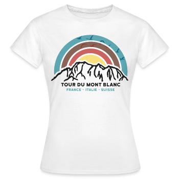 Tour du Mont Blanc Souvenir TMB Finisher 170km - T-shirt Femme - blanc - Devant - AI Model Female 172 dark (172cm)
