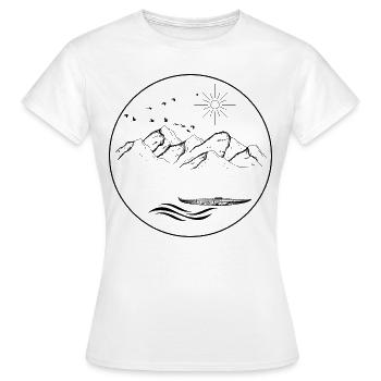 Le lac à la montagne - T-shirt Femme - blanc - Devant - AI Model Female 172 dark (172cm)