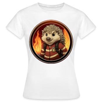 Feuerwehrmann Igel - Frauen T-Shirt - Weiß - Vorne - AI Model Female 172 dark (172cm)