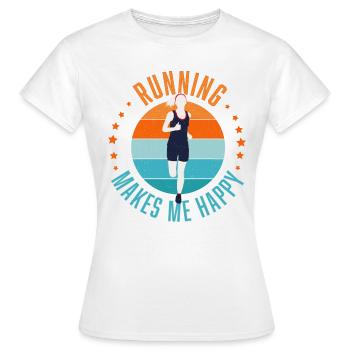 La course à pied me rend heureuse - T-shirt Femme - blanc - Devant - AI Model Female 172 dark (172cm)