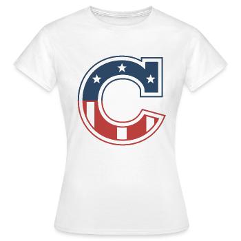 Buchstabe C USA - Frauen T-Shirt - Weiß - Vorne - AI Model Female 172 dark (172cm)