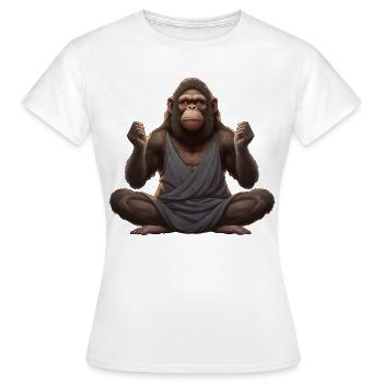 Yoga du singe - T-shirt Femme - blanc - Devant - AI Model Female 172 dark (172cm)