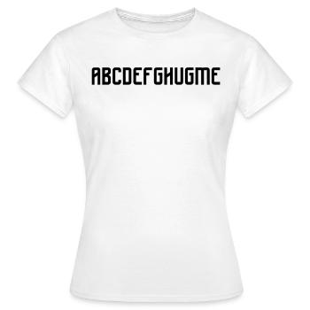 ABCDEFGHUGME Câlin Câlin - T-shirt Femme - blanc - Devant - AI Model Female 172 dark (172cm)
