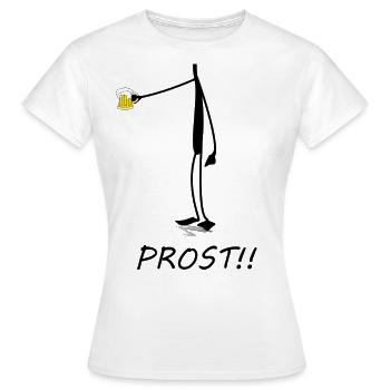 Prost Bier Party feiern - Frauen T-Shirt - Weiß - Vorne - AI Model Female 172 dark (172cm)