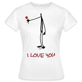 I love You, ich liebe dich, Valentinstag, kopflos - Frauen T-Shirt - Weiß - Vorne - AI Model Female 172 dark (172cm)