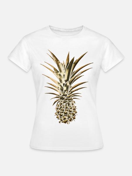 Złoty ananas modny stylowy pomysł na prezent - T-shirt dam - vit