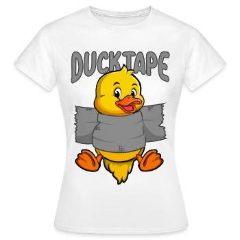 Ruban adhésif Duck | Canetons avec ruban adhésif - T-shirt Femme - blanc - Devant - AI Model Female 172 dark (172cm)
