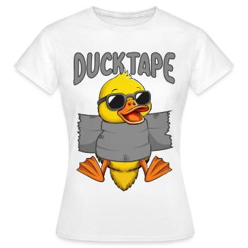 Ruban adhésif Duck | Canetons avec ruban adhésif - T-shirt Femme - blanc - Devant - AI Model Female 172 dark (172cm)