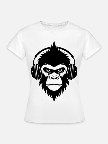 Klassischer Affenkopf Punk Studio Mix Shirt - Frauen T-Shirt - Weiß