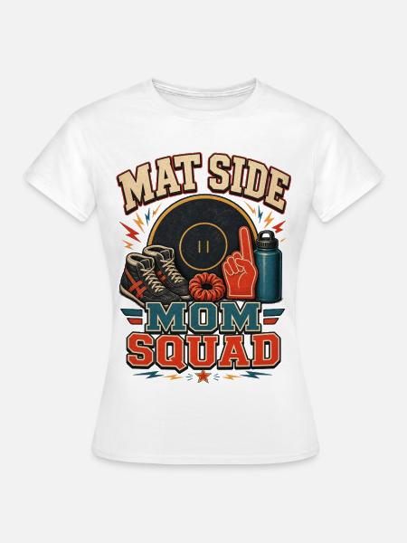 MAT SIDE MOM SQUAD - Frauen T-Shirt - Weiß