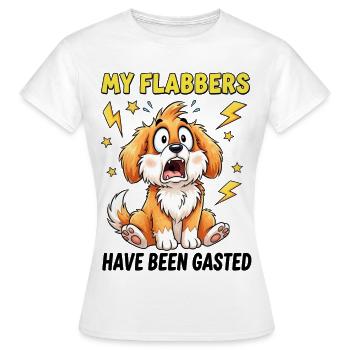 C’est drôle, mes flabbers ont été gazés design de chien - T-shirt Femme - blanc - Devant - AI Model Female 172 dark (172cm)