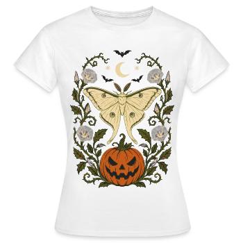 Papillon de nuit lunaire d’Halloween & Jack O' Lantern - T-shirt Femme - blanc - Devant - AI Model Female 172 dark (172cm)