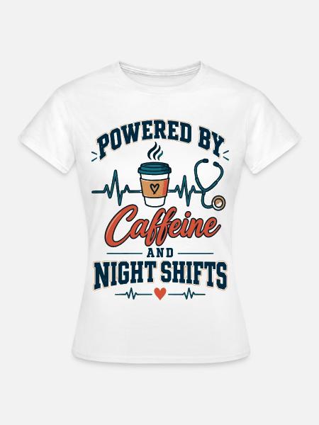 Kaffee Kraft NachtSchicht - Frauen T-Shirt - Weiß