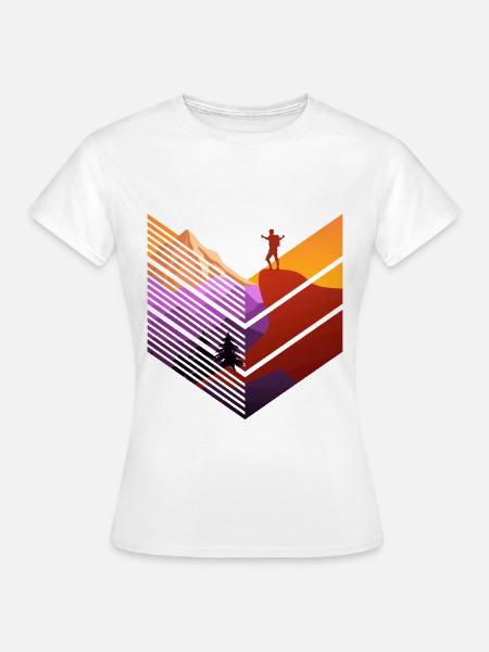Bergsteiger Modern - Frauen T-Shirt - Weiß