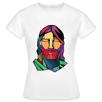 Jésus - T-shirt Femme - blanc - Devant - AI Model Female 172 dark (172cm)